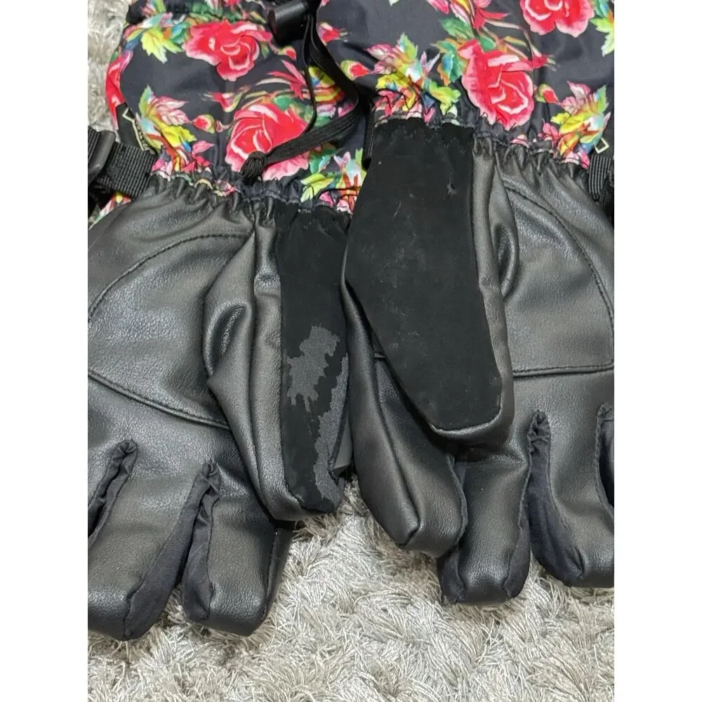 Celtek Women’s Floral Snowboard Ski Gloves Winter Insulated Size XS